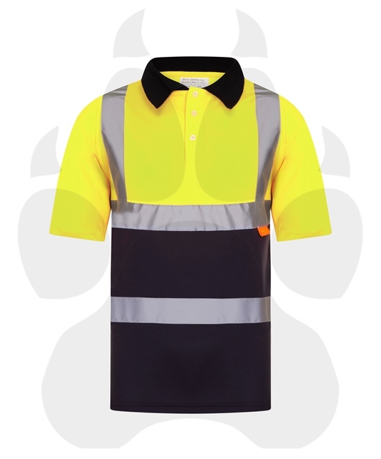 Yellow/Navy Short Sleeve Polo
